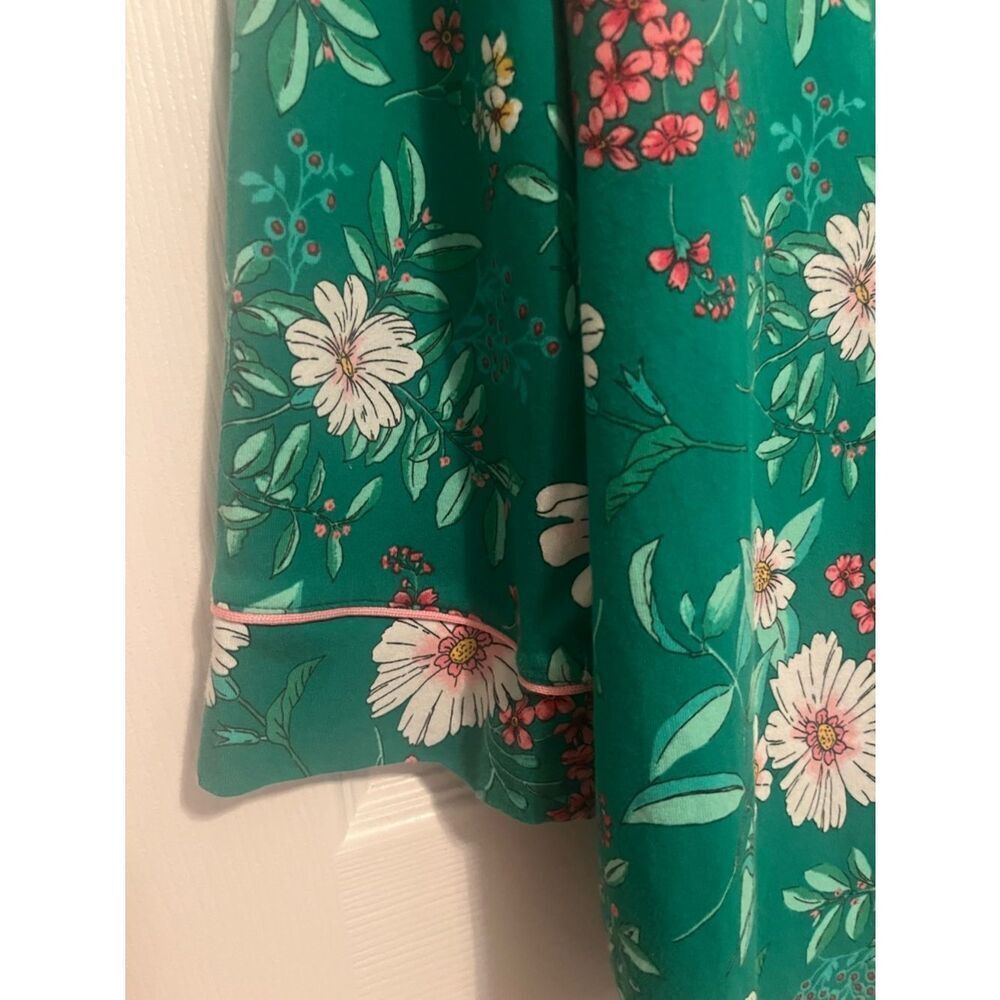 BedHead Pajamas Floral Cotton PJ Set Green Pink Size S - Picture 5 of 9